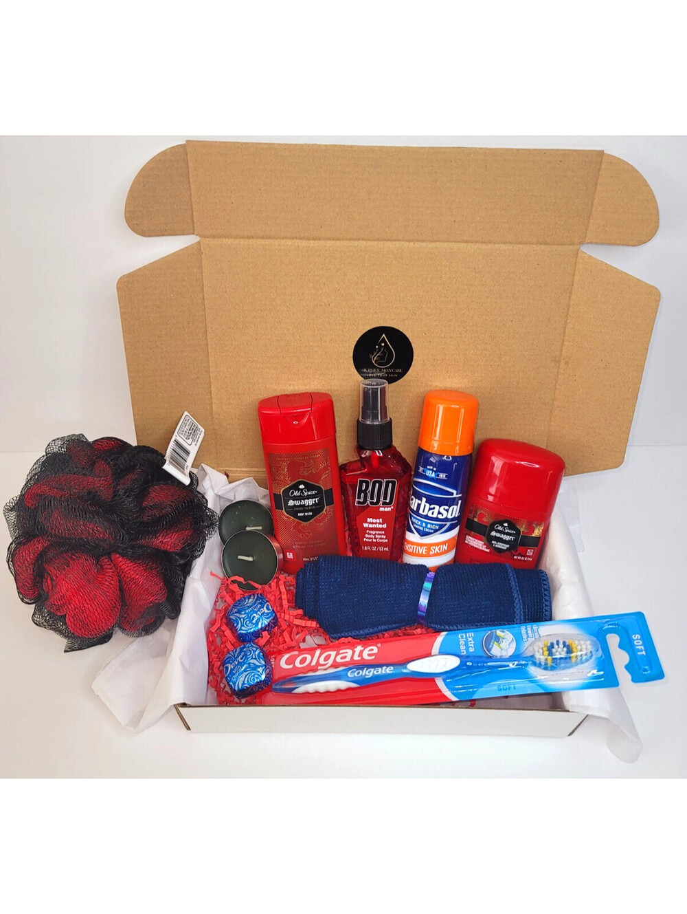 Men's Gift Box with Skincare and Personal Care Essentials